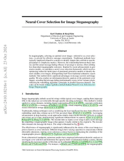 Neural Cover Selection for Image Steganography