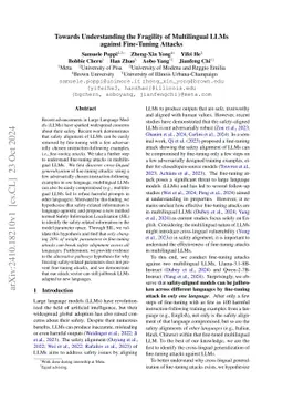 Towards Understanding the Fragility of Multilingual LLMs against Fine-Tuning Attacks