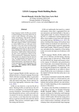 LEGO: Language Model Building Blocks