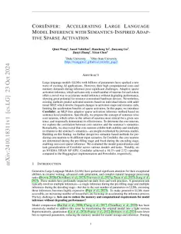 CoreInfer: Accelerating Large Language Model Inference with
  Semantics-Inspired Adaptive Sparse Activation