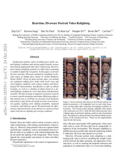 Real-time 3D-aware Portrait Video Relighting