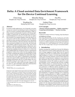 Delta: A Cloud-assisted Data Enrichment Framework for On-Device
  Continual Learning