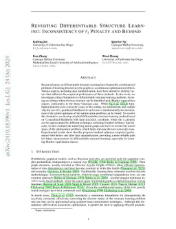 Revisiting Differentiable Structure Learning: Inconsistency of $\ell_1$
  Penalty and Beyond