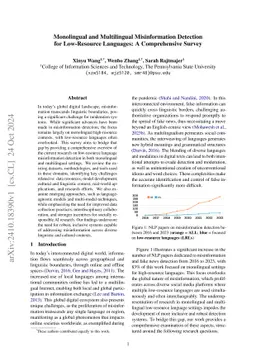 Monolingual and Multilingual Misinformation Detection for Low-Resource Languages: A Comprehensive Survey