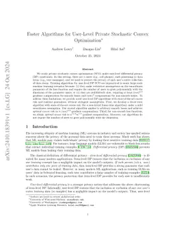 Faster Algorithms for User-Level Private Stochastic Convex Optimization