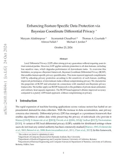 Enhancing Feature-Specific Data Protection via Bayesian Coordinate
  Differential Privacy