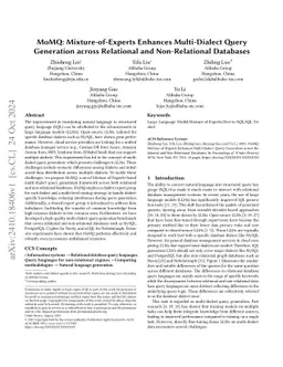 MoMQ: Mixture-of-Experts Enhances Multi-Dialect Query Generation across
  Relational and Non-Relational Databases