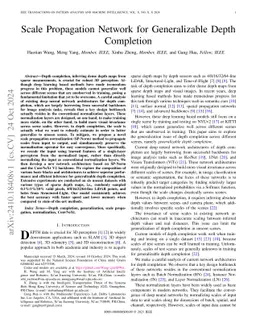 Scale Propagation Network for Generalizable Depth Completion