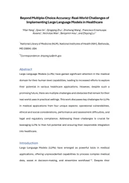 Beyond Multiple-Choice Accuracy: Real-World Challenges of Implementing
  Large Language Models in Healthcare