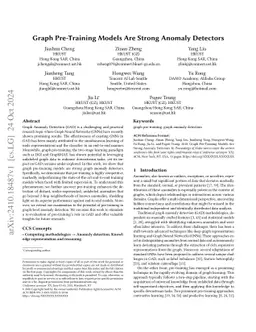 Graph Pre-Training Models Are Strong Anomaly Detectors