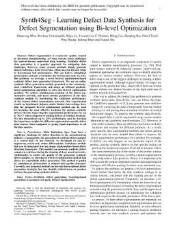 Synth4Seg -- Learning Defect Data Synthesis for Defect Segmentation
  using Bi-level Optimization