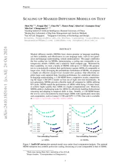 Scaling up Masked Diffusion Models on Text