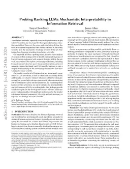 Probing Ranking LLMs: A Mechanistic Analysis for Information Retrieval