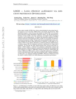 LOGO -- Long cOntext aliGnment via efficient preference Optimization