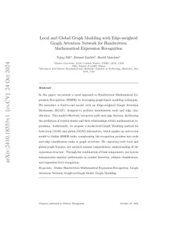 Local and Global Graph Modeling with Edge-weighted Graph Attention
  Network for Handwritten Mathematical Expression Recognition
