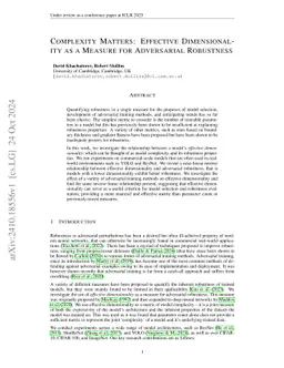 Complexity Matters: Effective Dimensionality as a Measure for
  Adversarial Robustness