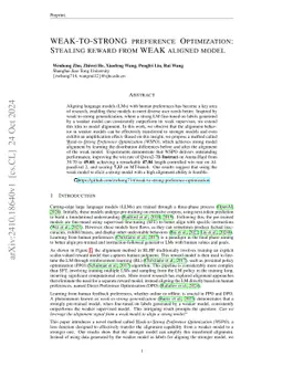 Weak-to-Strong Preference Optimization: Stealing Reward from Weak Aligned Model