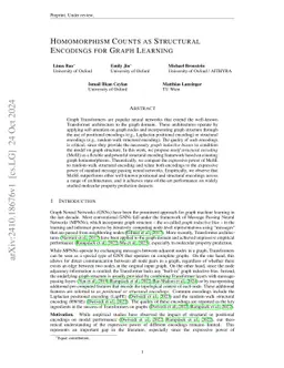 Homomorphism Counts as Structural Encodings for Graph Learning