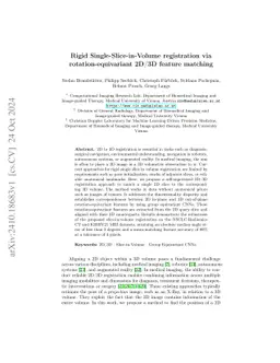 Rigid Single-Slice-in-Volume registration via rotation-equivariant 2D/3D
  feature matching