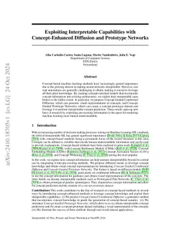 Exploiting Interpretable Capabilities with Concept-Enhanced Diffusion
  and Prototype Networks