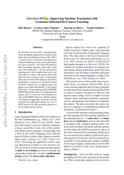 GrammaMT: Improving Machine Translation with Grammar-Informed In-Context Learning