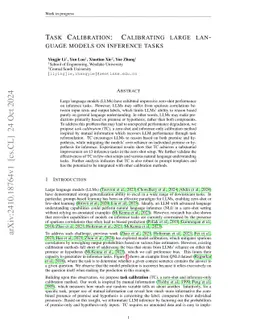 Task Calibration: Calibrating Large Language Models on Inference Tasks