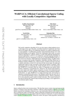 WARP-LCA: Efficient Convolutional Sparse Coding with Locally Competitive Algorithm