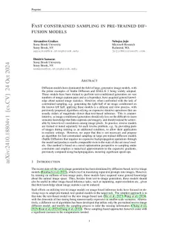 Fast constrained sampling in pre-trained diffusion models