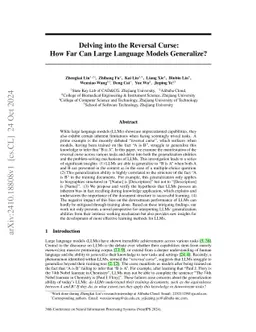 Delving into the Reversal Curse: How Far Can Large Language Models
  Generalize?