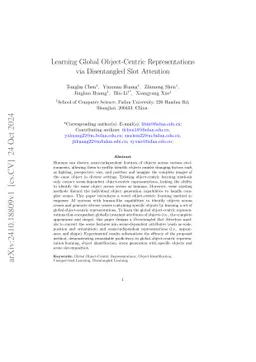 Learning Global Object-Centric Representations via Disentangled Slot
  Attention