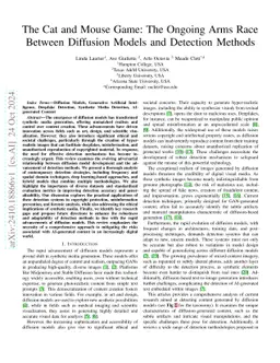 The Cat and Mouse Game: The Ongoing Arms Race Between Diffusion Models
  and Detection Methods