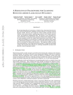 A Riemannian Framework for Learning Reduced-order Lagrangian Dynamics