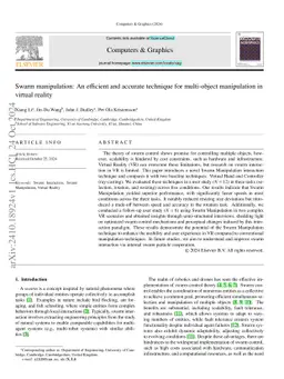 Swarm manipulation: An efficient and accurate technique for multi-object
  manipulation in virtual reality