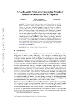 ANAVI: Audio Noise Awareness using Visuals of Indoor environments for
  NAVIgation