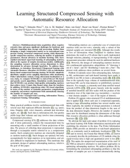 Learning Structured Compressed Sensing with Automatic Resource Allocation