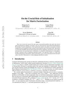 On the Crucial Role of Initialization for Matrix Factorization