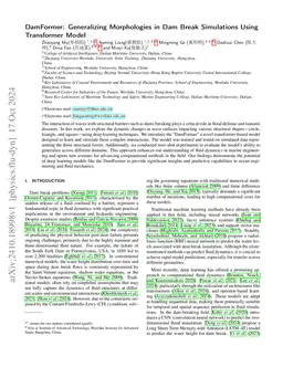 DamFormer: Generalizing Morphologies in Dam Break Simulations Using
  Transformer Model
