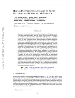 Hybrid Preferences: Learning to Route Instances for Human vs. AI Feedback