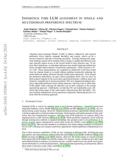 Inference time LLM alignment in single and multidomain preference
  spectrum