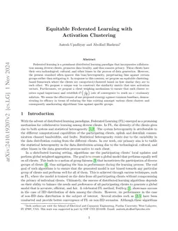 Equitable Federated Learning with Activation Clustering