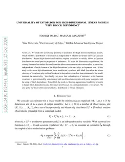 Universality of Estimator for High-Dimensional Linear Models with Block
  Dependency