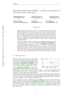 Simpler Diffusion (SiD2): 1.5 FID on ImageNet512 with pixel-space diffusion