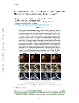 FasterCache: Training-Free Video Diffusion Model Acceleration with High Quality