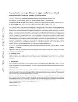 Gaze estimation learning architecture as support to affective, social
  and cognitive studies in natural human-robot interaction