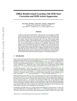 Offline Reinforcement Learning with OOD State Correction and OOD Action
  Suppression