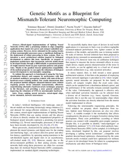 Genetic Motifs as a Blueprint for Mismatch-Tolerant Neuromorphic
  Computing