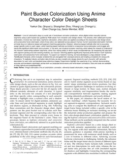 Paint Bucket Colorization Using Anime Character Color Design Sheets