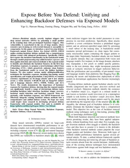 Expose Before You Defend: Unifying and Enhancing Backdoor Defenses via
  Exposed Models