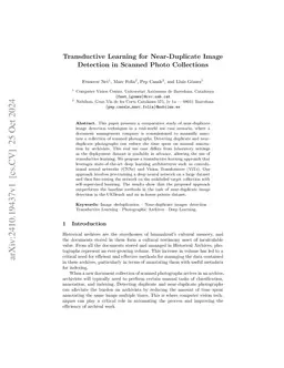 Transductive Learning for Near-Duplicate Image Detection in Scanned
  Photo Collections