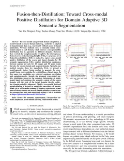 Fusion-then-Distillation: Toward Cross-modal Positive Distillation for
  Domain Adaptive 3D Semantic Segmentation